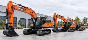 AI-generated DEVELON excavator product lineup